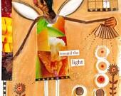 TOWARD THE LIGHT mixed media print