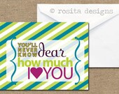you'll never know dear wedding valentine anniversary card