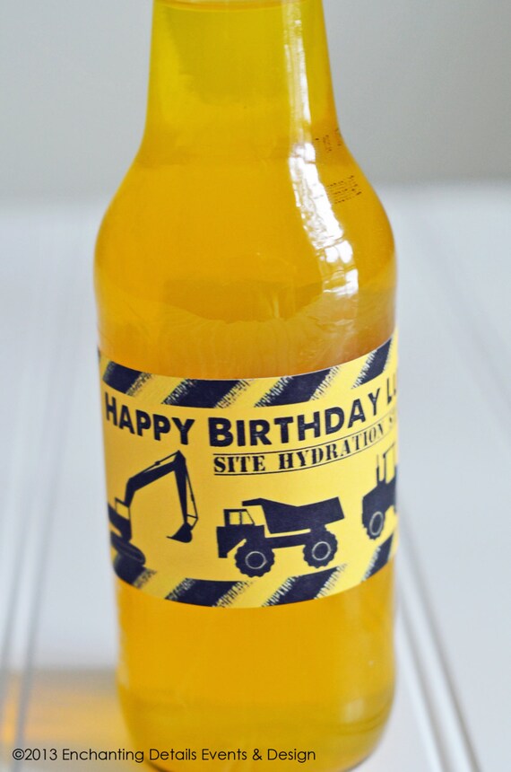 CONSTRUCTION- Printable Bottle Wrappers "Big Rig" Il_570xn