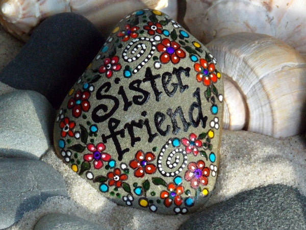 Sister Friend / Painted Rock / Sandi Pike Foundas / Cape Cod