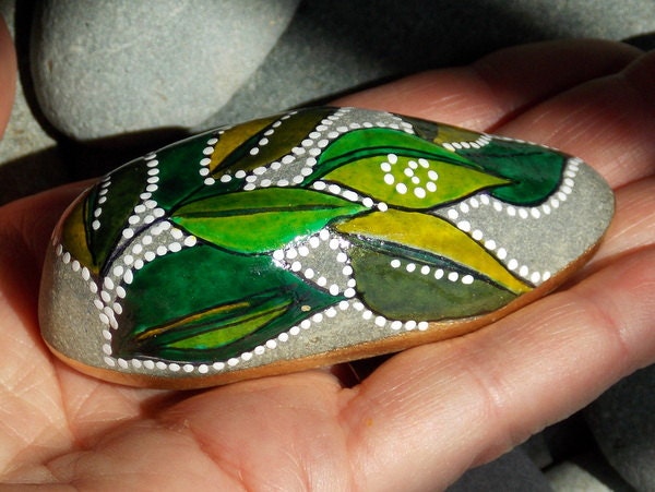 Elf's Slipper / Painted Rock / Sandi Pike Foundas/  Cape Cod Sea Stone