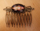 Dr Who logo 18x25mm vintage style cameo haircomb