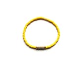 set of 2 - choose your color - glass and golden disc bead stretch bangle