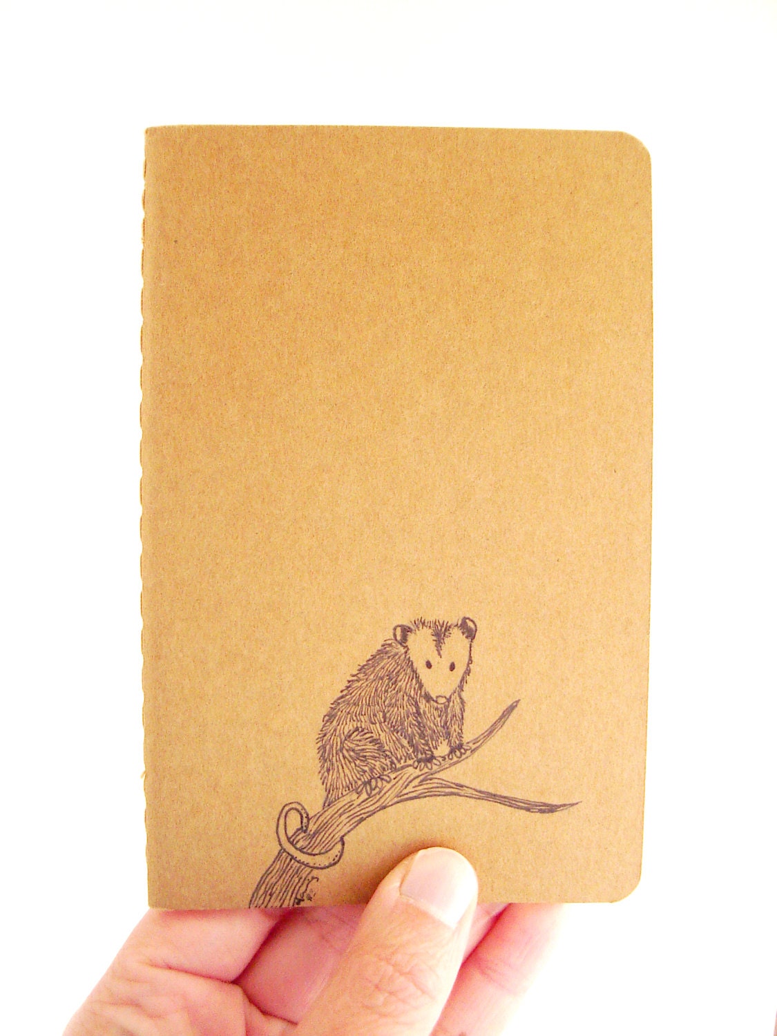 Possum Moleskine Journal - Hand Drawn Possum on Small Plain Moleskine Journal - Pocket Moleskine Cahier