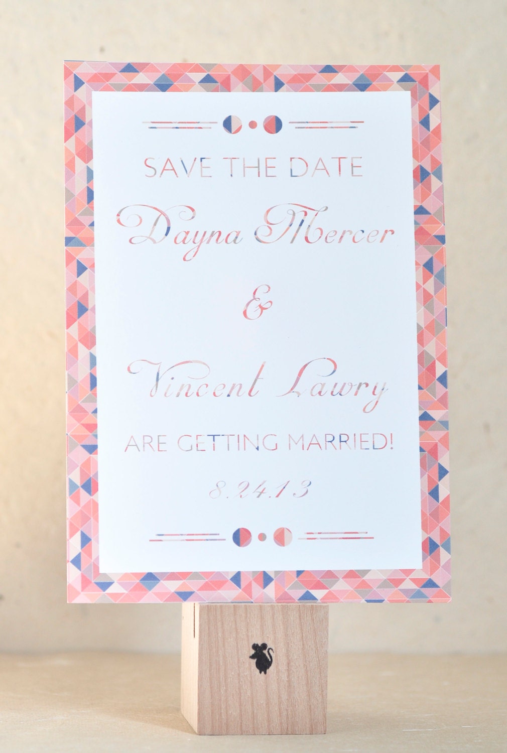 Modern Vintage Geometric Save The Date Cards