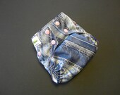 Girly Denim One-Size AI2 Diaper with Bamboo Insert