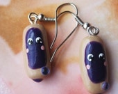 Donut Grape Earrings Kawaii Polymer Clay Jewelry