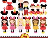 Mickey and Minnie costumes party digital clip art set for -Personal and Commercial Use-paper crafts,card making,scrapbooking,web design