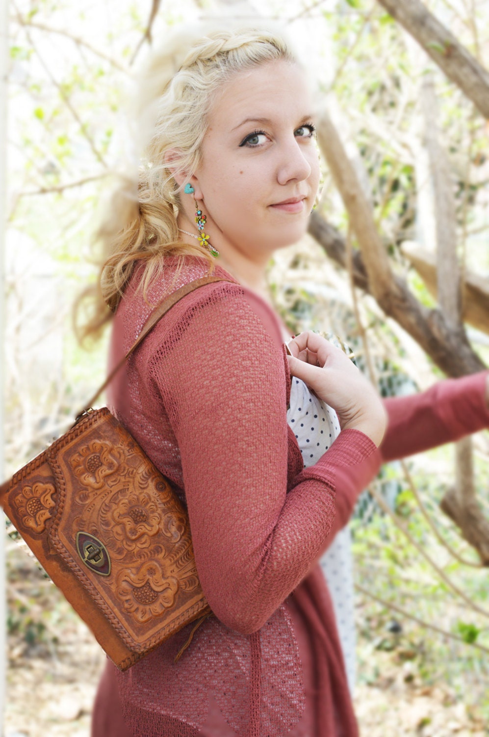Vintage Tooled Leather Purse