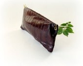 Vintage Eelskin Eyeglass Case in deep brown, soft 'leather of the sea' glass case wallet money purse.