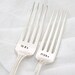 Table Setting- Mr and Mrs wedding forks. Hand stamped forks for wedding gift, engagement gift. By MilkandHoneyLuxuries