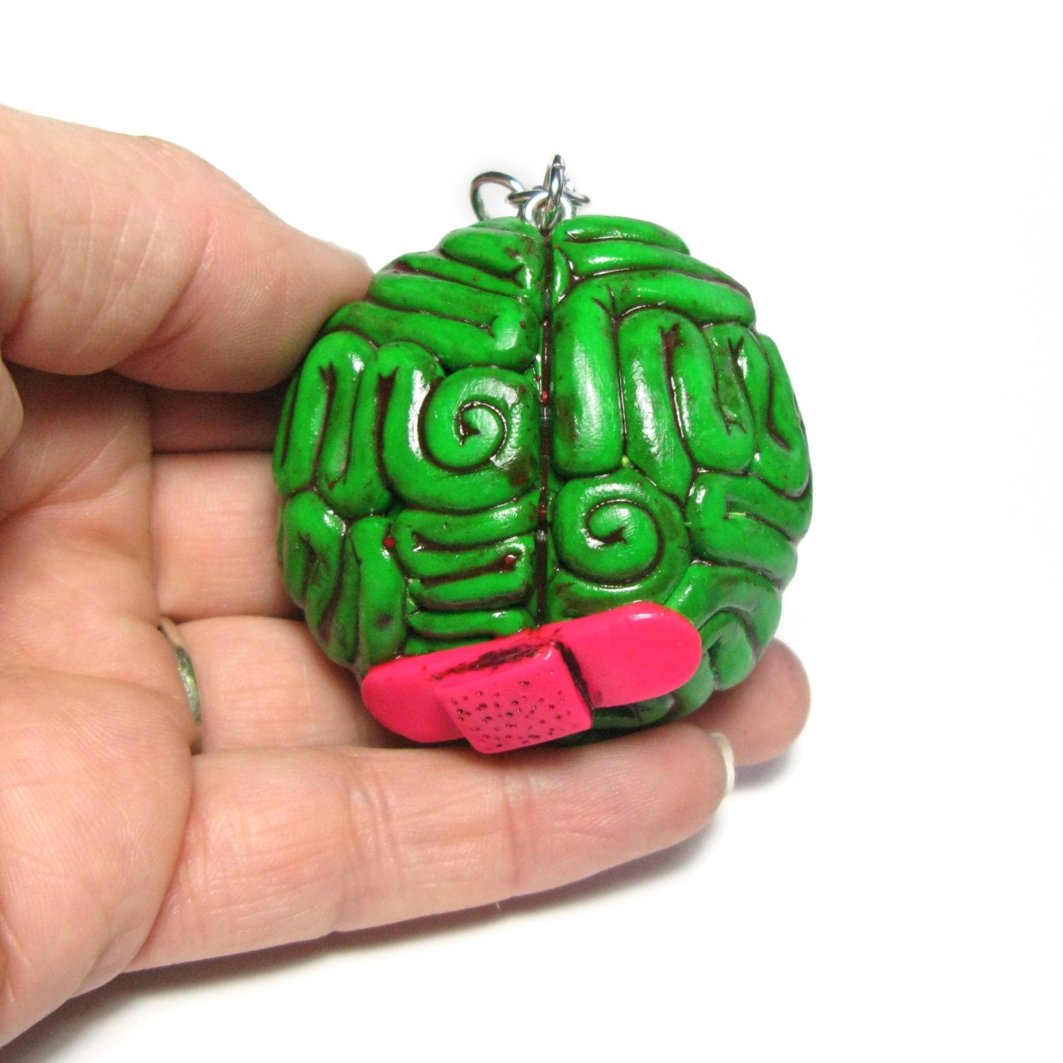 I Love Zombie Brains Locket jewellery necklace pendant - READY TO SHIP