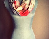 Summer Infinity Scarf, Floral and Animal Print Scarf
