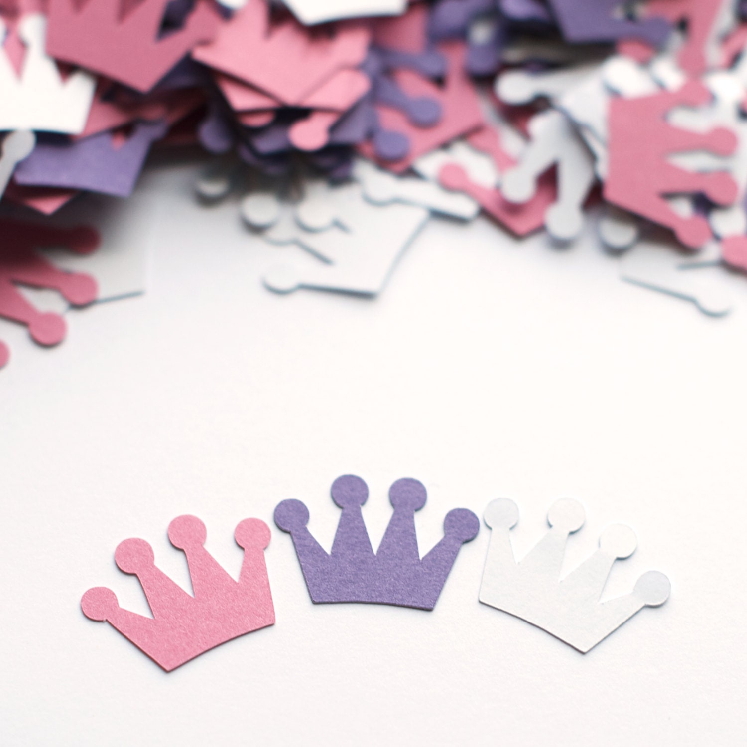 Girls Birthday Decoration Crown Confetti Pink Purple