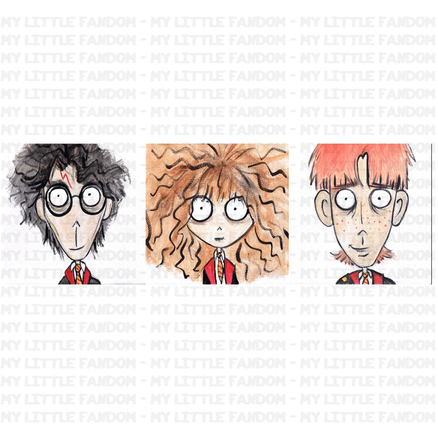Tim Burton Style Harry Potter Trio on Canvas