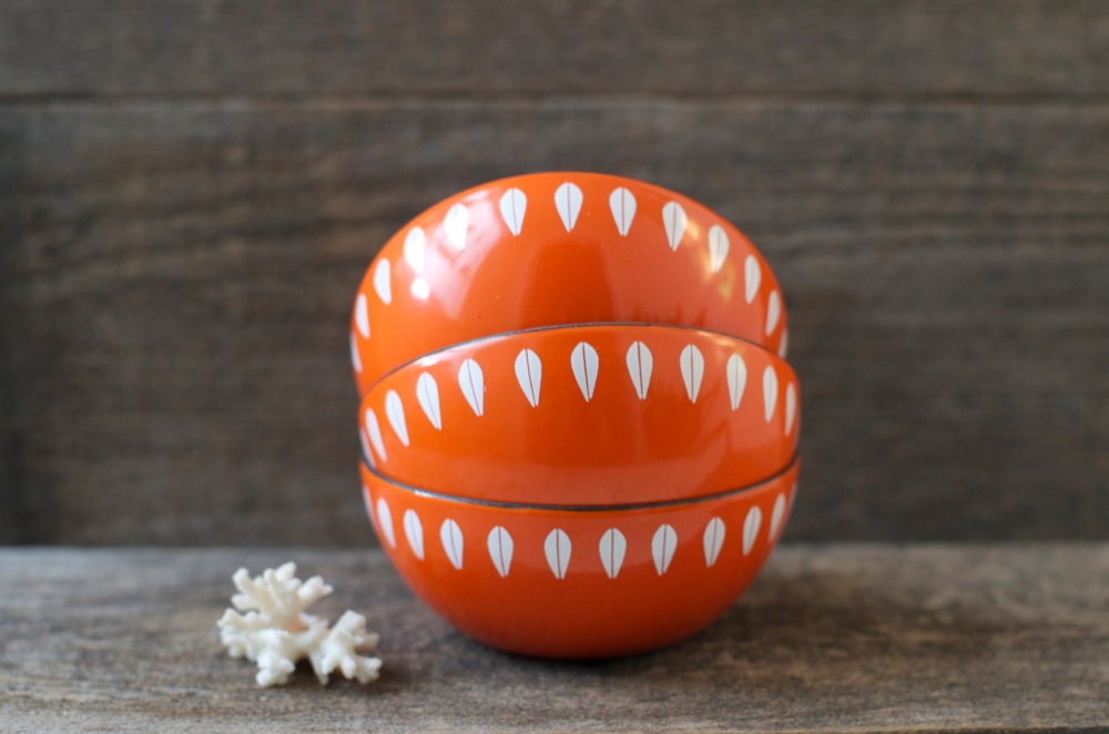 Excellent Cathrineholm 4" Small Lotus Orange Bowl