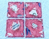 Teapot Coasters Mini Quilts Set of 4