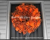 Halloween Spiral Wreath, Halloween Wreath, Spiral Wreath, Deco Mesh Wreath, Wreath, Halloween, Door Wreath, Orange Wreath