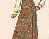 Butterick 70s Sewing Pattern Maxi Wrap Skirt Day Evening Length Boho Fashion Uncut FF Plus Size Waist 34