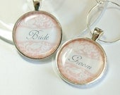 Wedding Wine Charms, Bride Groom, blush pink, pink, Wine Charms, Wedding Shower, wedding reception, table setting (2590)