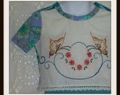 OOAK Cotton Toddler Top and Skirt Recycled Vintage Embroidered 2T Upcycled