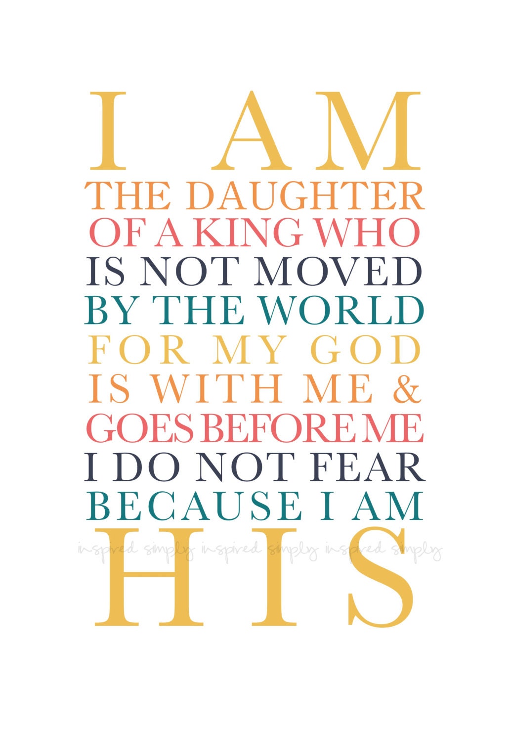 Printable Wall Art for Your Home - I AM HIS  8X10