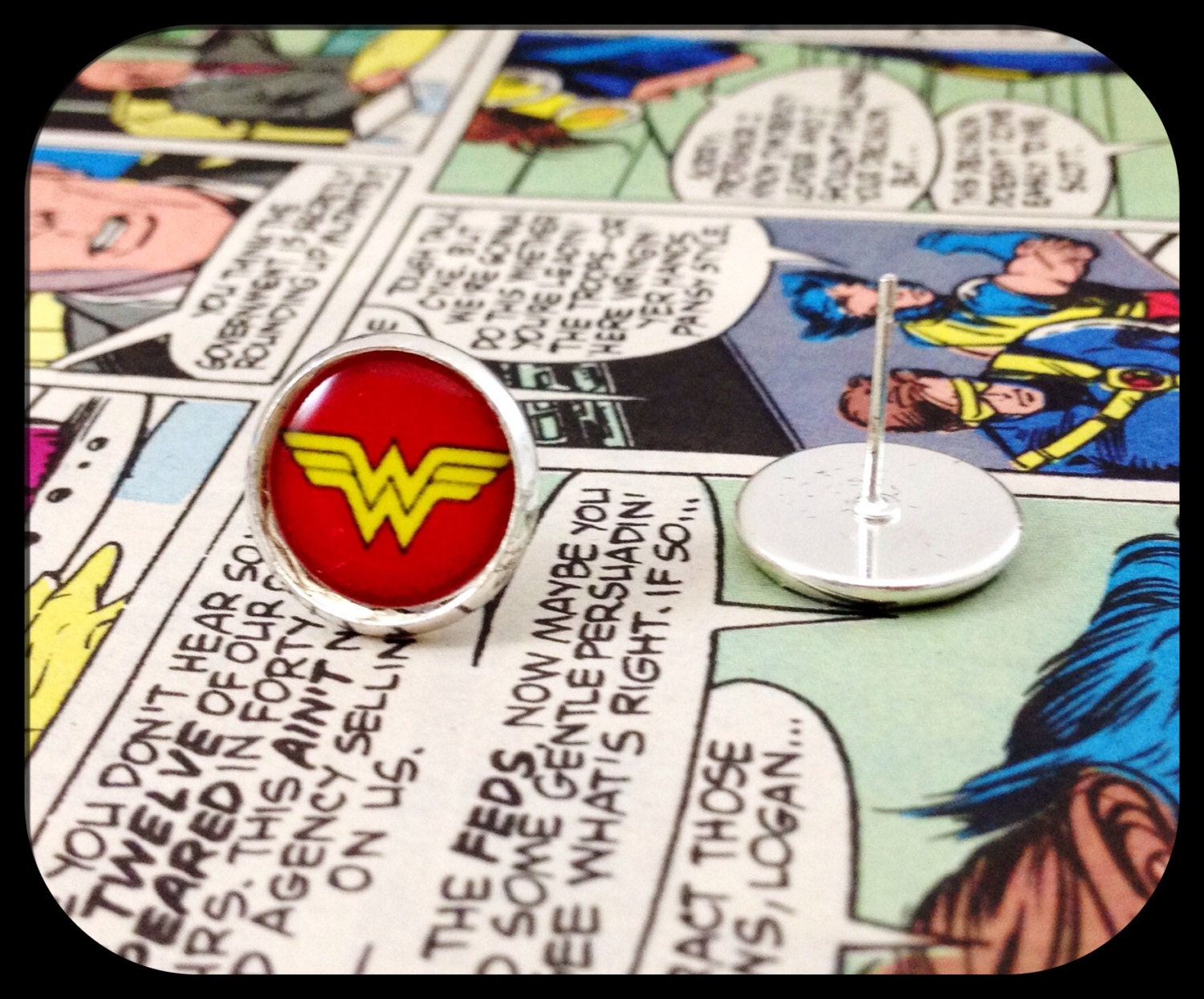 Wonder Woman Earrings DC Comics Stud Earrings Jewelry Accessories
