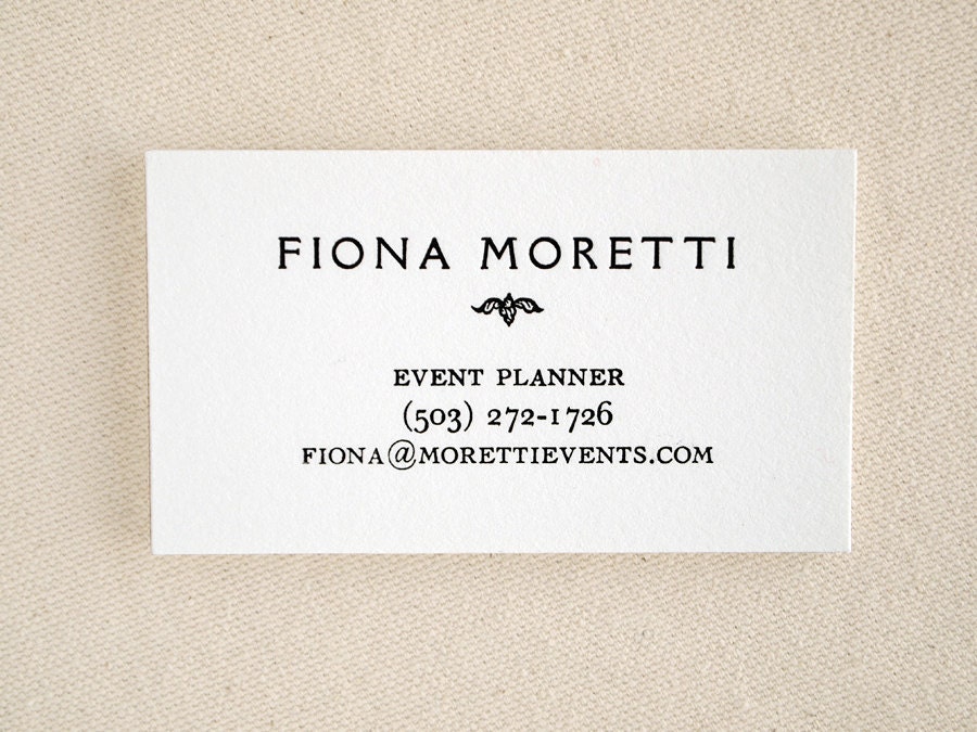 Elegant Letterpress Business Cards - Personalized Vintage Style - Rialto (50)