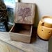 Wooden Box with hand carved tree on lift top lid.