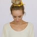 Fabric Bun Wraps Mustard Yellow Polka Dot Wired Hair Accessory for Buns or Pony Tails