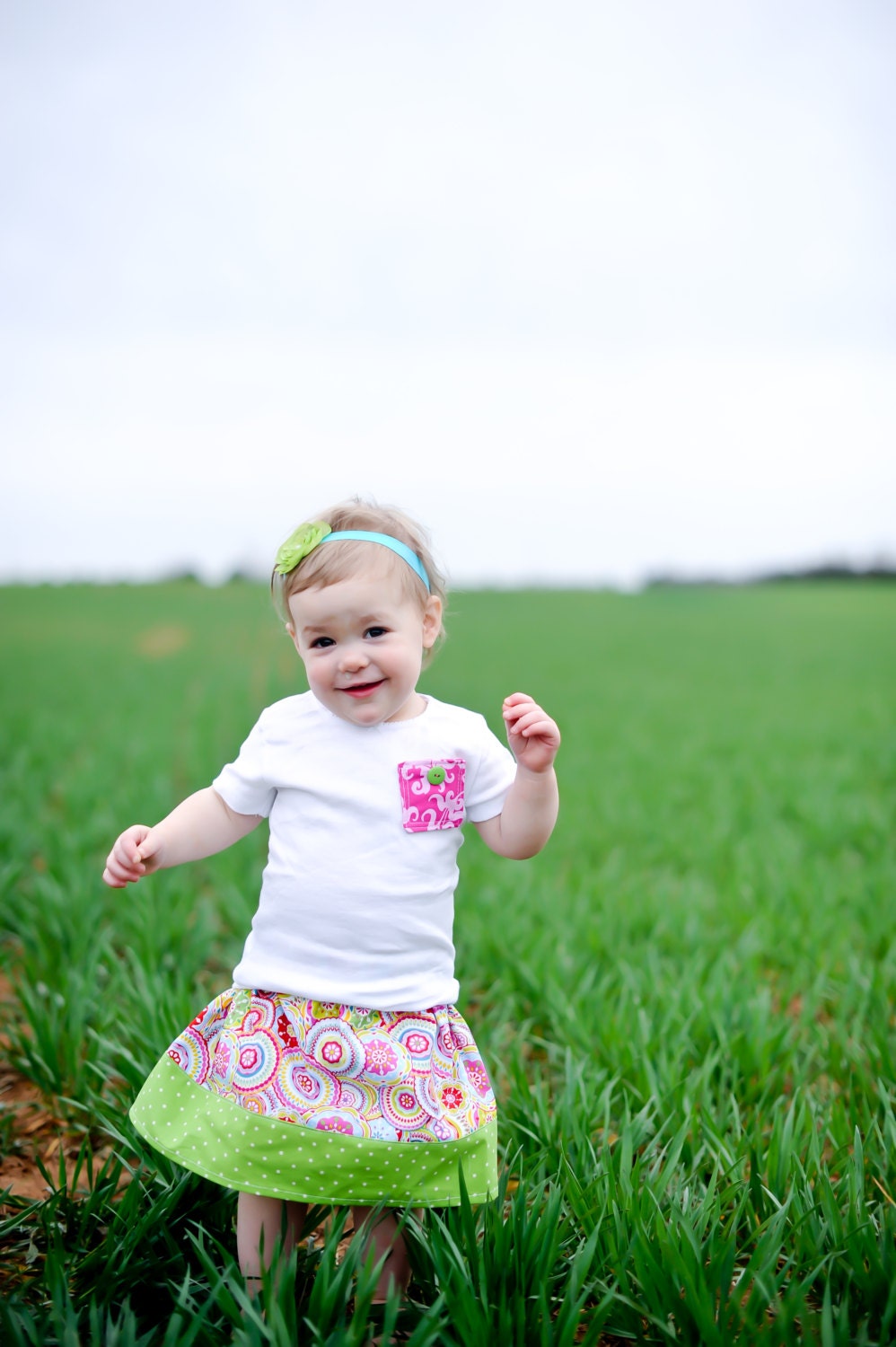 Toddler/ Child Girl Skirt and Pocket Tee Set - Spring, Easter, Summer