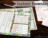 Printable Budget Worksheets Set of 12
