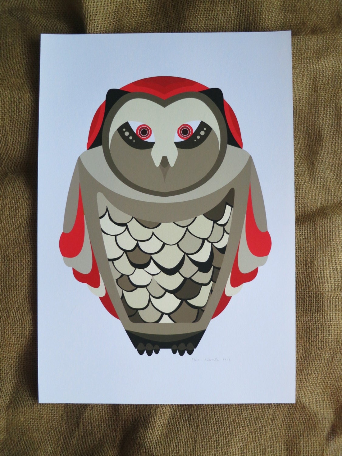 13 x 19 Winter Owl Giclee Print