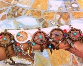 OOAK Wire wrapped Dreamcatcher bracelet - made to order - any gemstones - any color wire - FREE SHIPPING