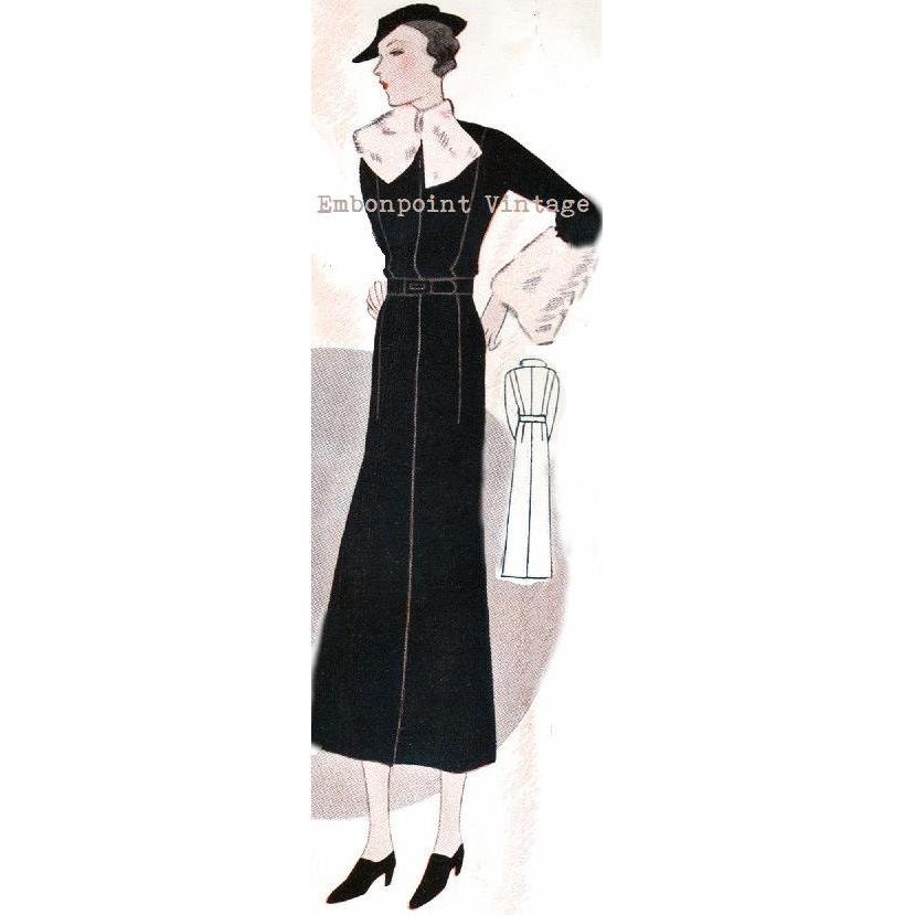 Plus Size (or any size) Vintage 1934 Dress Sewing Pattern - PDF - Pattern No 1532 Minnie