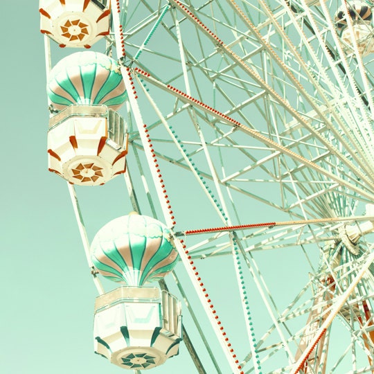 SALE, Carnival photography, ferris wheel photography, carousel Photography, Nursery art, Nursery Decor, nursery prints, mint, print, art