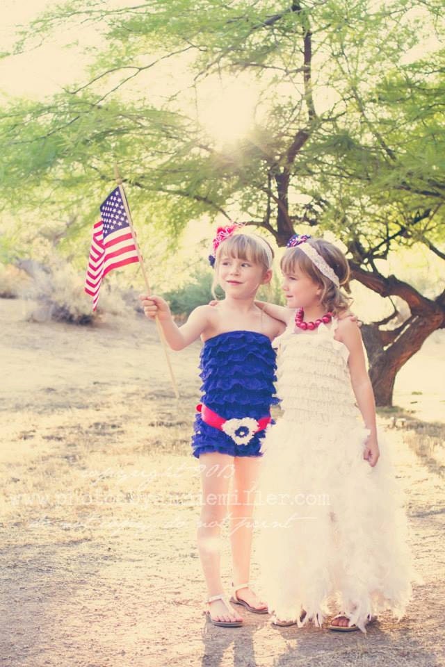 Lace Romper-4th of July Romper-Baby Lace Romper-Ruffle Romper-Lace Petti Romper-Baby-Birthday Outfit-Cake Smash-Toddler-Photo Prop
