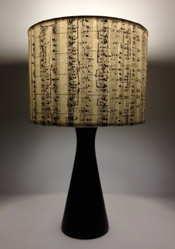 Random Vertical Music Stripes: Vintage songbook lamp shades or pendants - Upcycled Repurposed charm.
