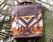 Coastal Bag- Horween leather and Pendleton wool bag