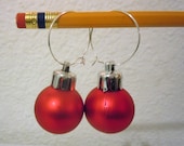 Fun Small Plastic Ornament Hoop Earrings-- upcycled