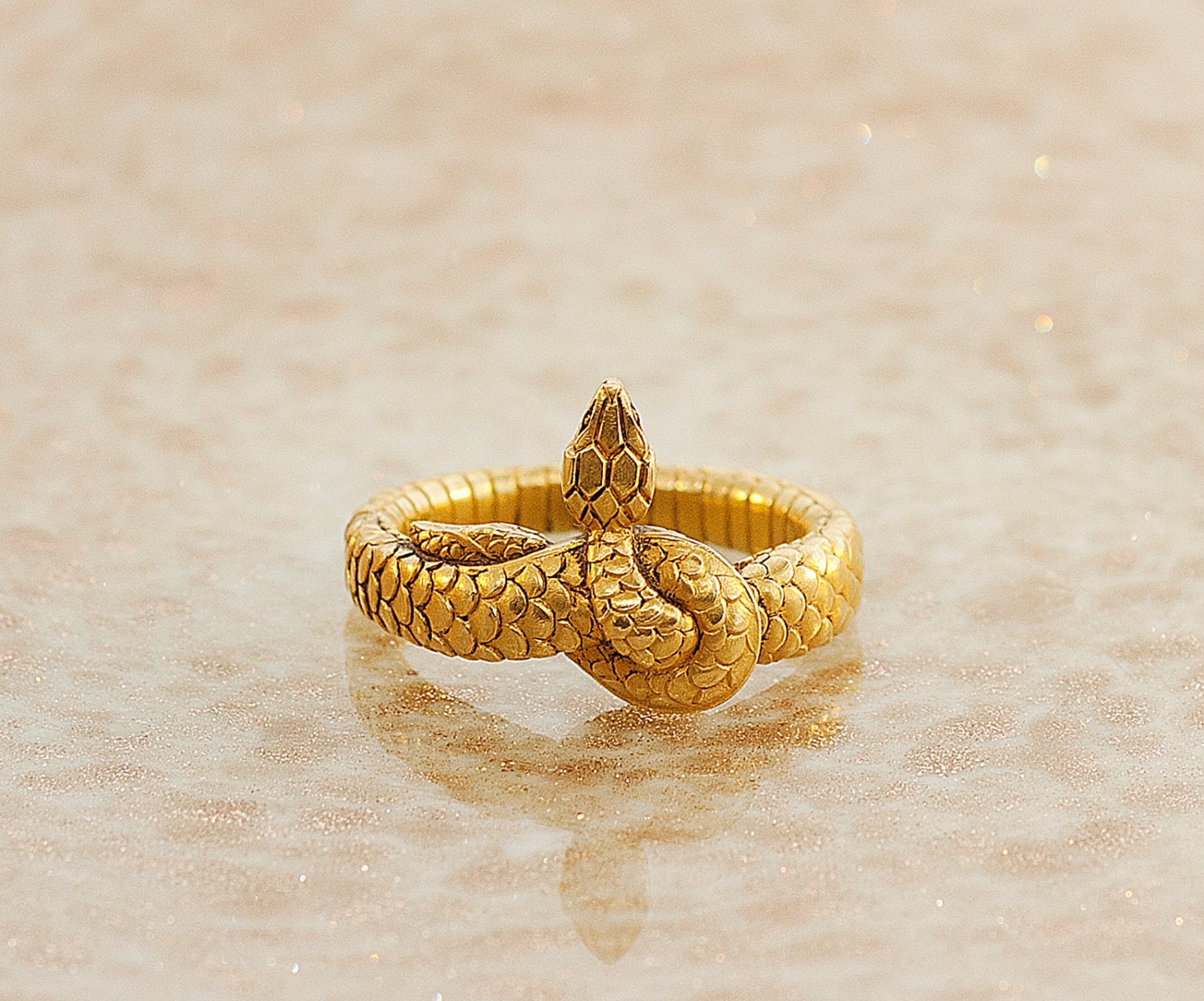 Antique Scarf Clip - Gold Snake Scarf Pin