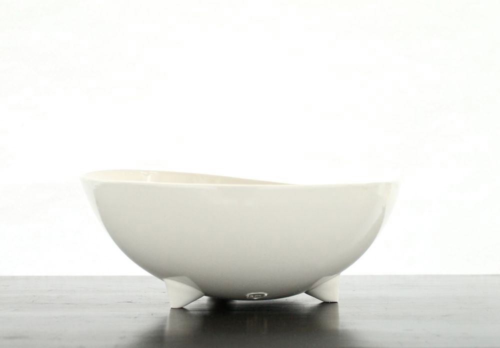 Large White Footed Bowl