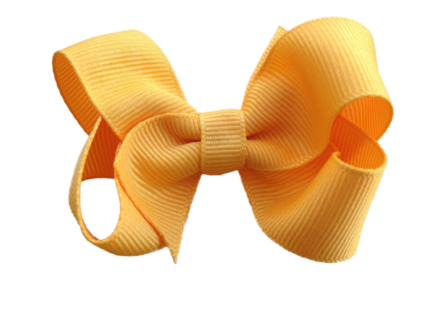 Yellow gold hair bow - yellow orange bow, toddler bow