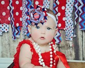 Scrappy Chic Fabric Banner Photography Prop - Fourth Of July Banner Bunting