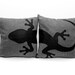 Gecko pillow covers - dark grey and black - Made to Order