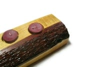 Red Candles Wood Holder - Wooden Tea Light Candle Holder