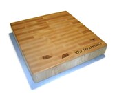 Cutting Board Personalized With Name - End Grain Maple 14"x14"x2" with Feet
