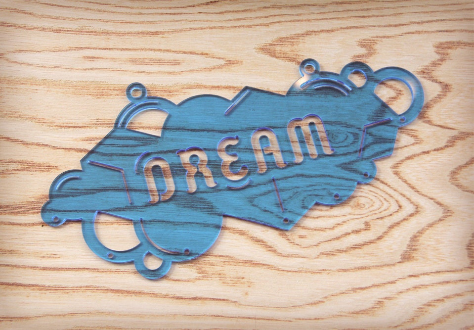 Window Words: Blue Dream - Transparent Window Sun Catcher
