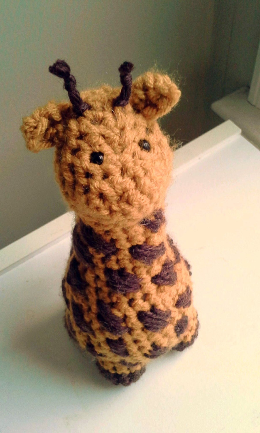Giraffe Crochet Stuffed Toy Yarn Yellow Brown Spots
