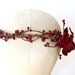 Red flower hair circlet, vine crown, bridal flower headpiece, flower hair wreath, bridal crown, red wedding hair accessories - CRIMSON